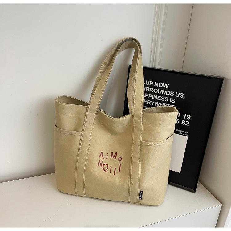 Повседневная холщовая сумка-тоут женская осенне-зимняя простая большая вместительная сумка для выхода легкая сумка-тоут сумка для поездок на работу