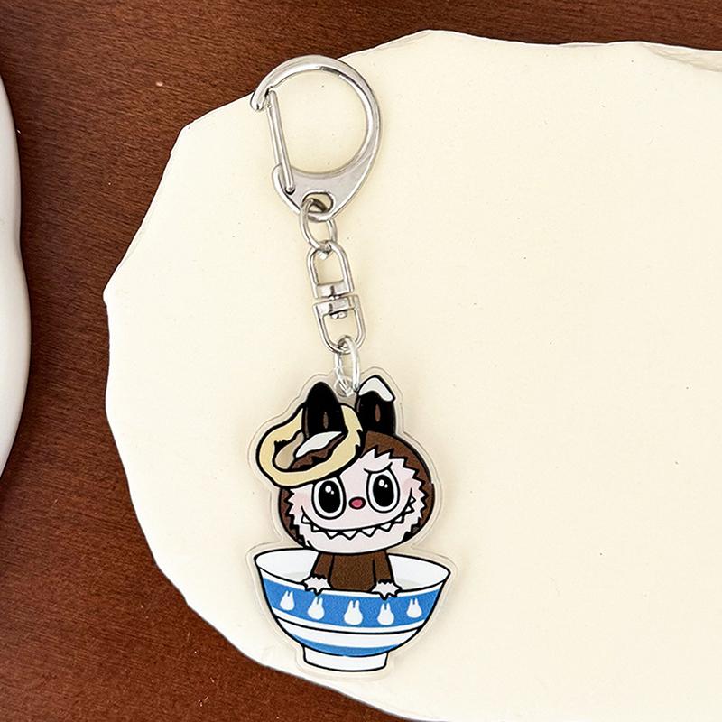 Мультяшный монстр Лабубу Акриловый брелок Милые забавные подвески Сумка Подвеска Креативный рюкзак Подвесные украшения Подарки на день рождения