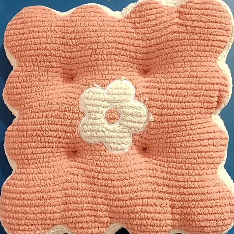 New Solid Color Simple Biscuit Comfortable Cushion Round Waist Protection Cushion Office Seat Square Breathable Cushion Gift