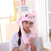 1Pc Glowing Cute Bunny Ears Hat Jumping Rabbit Hat Glowing Ear Moving Bunny Hat Cartoon Cute Plush Hat Toys Gift