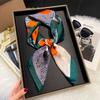 New 70*70cm Silk Satin Hair Scarf Women Handkerchief Printed Female Square Head Bandana Small Neck Muffler Hijab Lady Girl