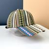 Новая бейсболка из ткани в полоску-решетку, повседневная летняя солнцезащитная кепка