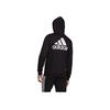 Adidas Logo Zip-Up Hooded Knit Jacket Men Outerwear Black GK9044