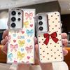 Милый Чехол С Мультяшными Бантами Для Samsung S26 S25 Ultra S24 FE S23 Plus S22 S21 A15 A16 A17 A35 A36 A37 A54 A55 A56 A57 5G Покрытие Линз Мягкий Чехол