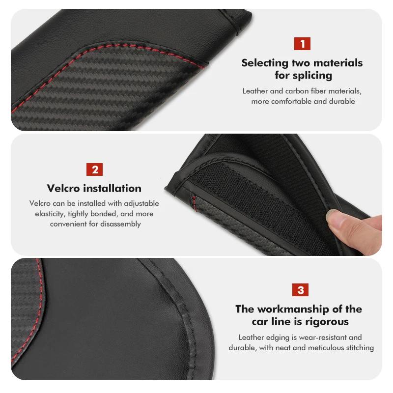 Universal Car Seat Belt Leather Shoulder Strap Protector Pad For Mercedes Benz AMG W204 W205 W203 W211 W201 W210 W108 W124 W126