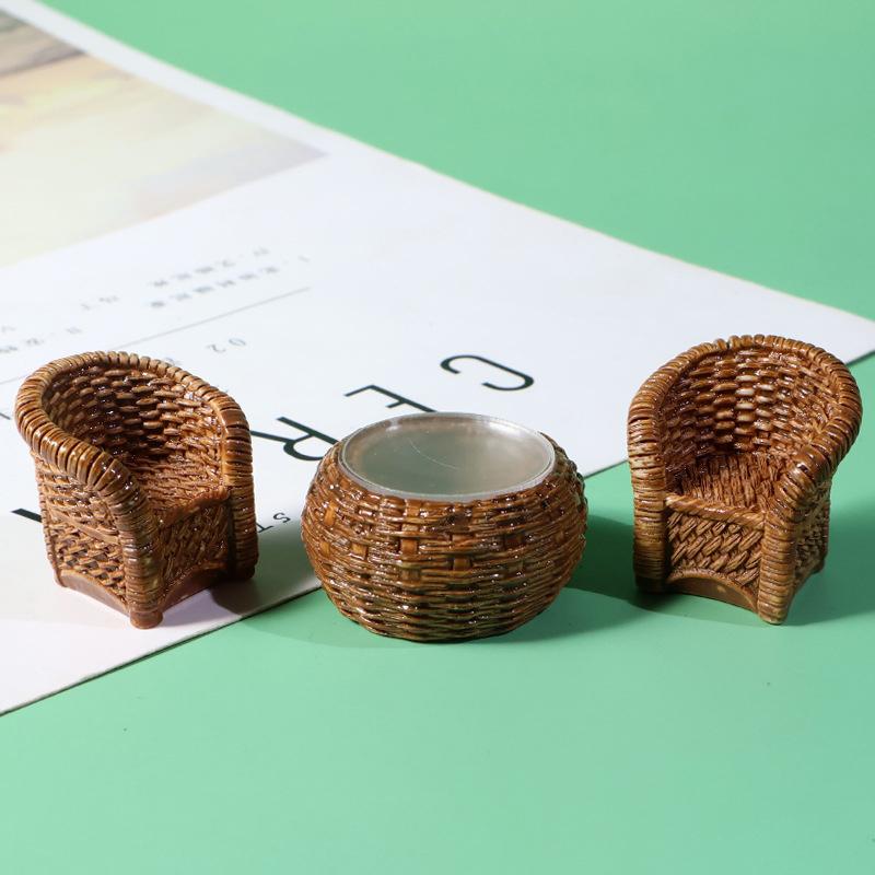 1 комплект кукольной мини-мебели, модель имитации корзины для рыбы, стула, стола, реквизита для съемки сцены