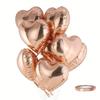 10, 18-дюймовые воздушные шары из алюминиевой фольги в форме сердца цвета розового золота, подходят для дней рождения, Дня святого Валентина, свадеб и помолвок