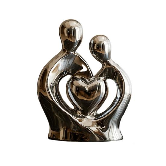 Керамическая статуэтка пары, обнимающаяся пара, романтическая скульптура влюбленных для годовщины свадьбы, Дня святого Валентина, декор полки для ТВ-стенки