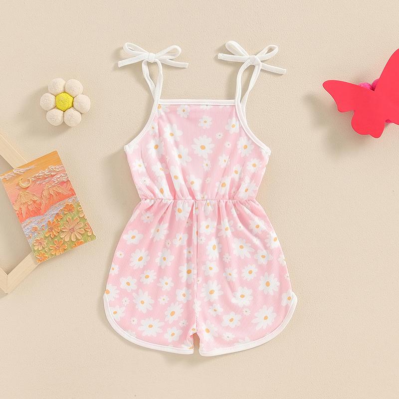 Citgeett Summer Kids Baby Girl Jumpsuit Sleeveless Floral Print Romper Shorts Playsuit Casual Clothes
