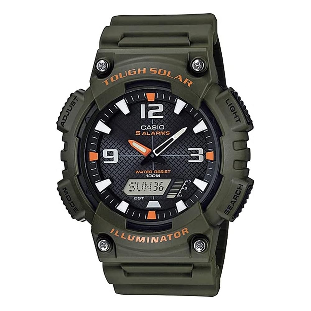 Casio Tough Solar Analog-Digital Quartz Watch AQ-S810 Series Military Green Men's