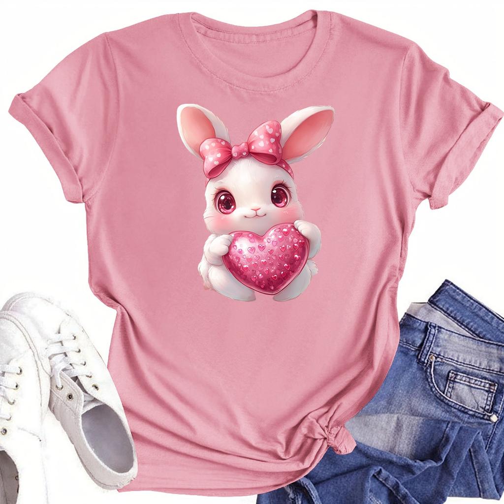 Женская повседневная футболка с круглым вырезом и короткими рукавами с принтом