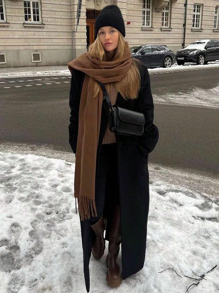 Luxury Winter Scarf Women Solid Cashmere Shawl Soft Elegant Lady Poncho Chuncky Pashmina Bufanda Tassel Echarpe Winter Clothing