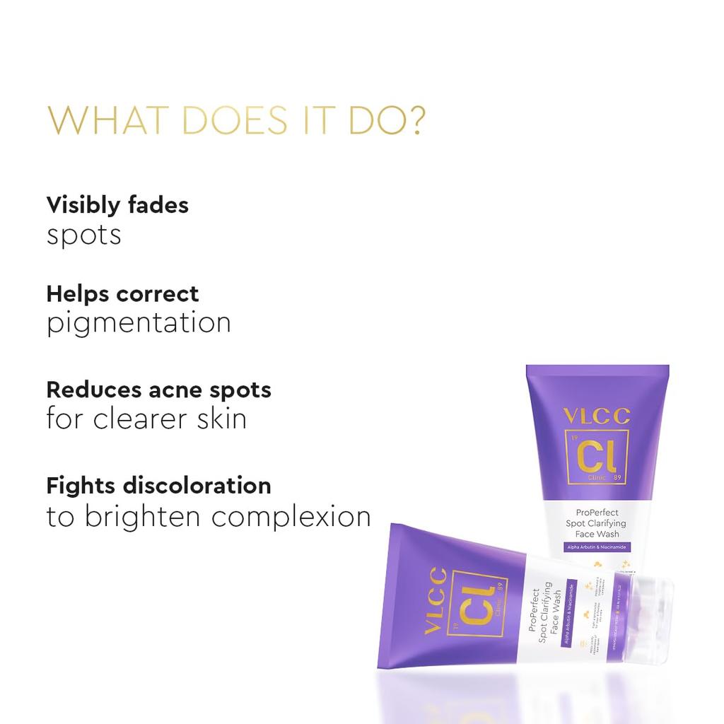 VLCC Clinic ProPerfect Spot Clarifying Face Wash 150 ml Pack | Fade Dark Spots & Even Skin Tone