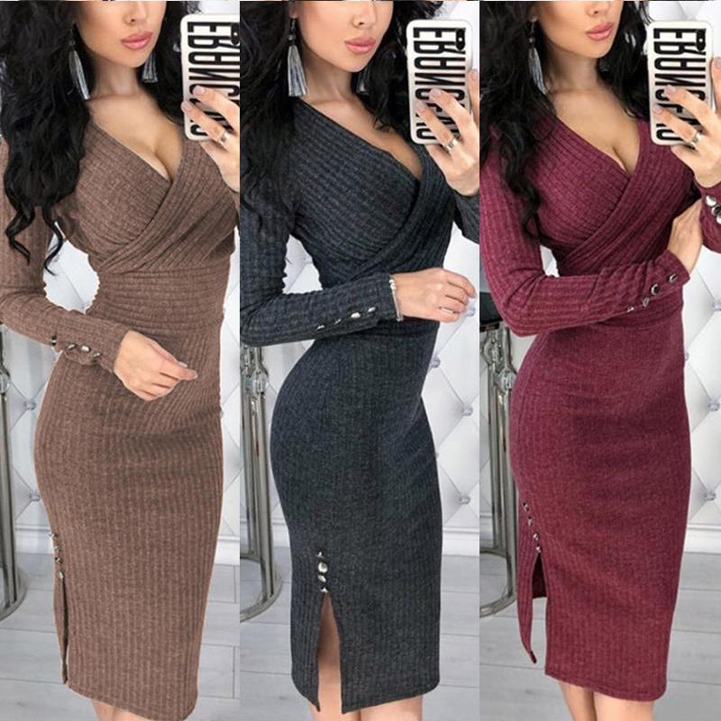 Женское вязаное платье