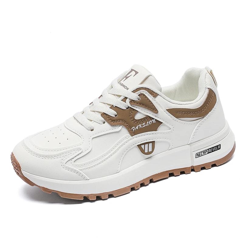 Коричневые ботинки хай-кат из искусственной кожи, женские ботинки, кеды для скейтборда и тенниса, спортивная обувь, супер распродажа, трендовые сапатени, милые