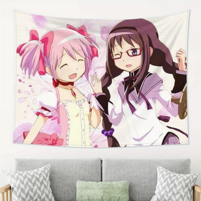 Тканевое панно Puella Magi Madoka Magica спальня общежитие аниме настенный декор волшебная девушка атмосфера домашний декор
