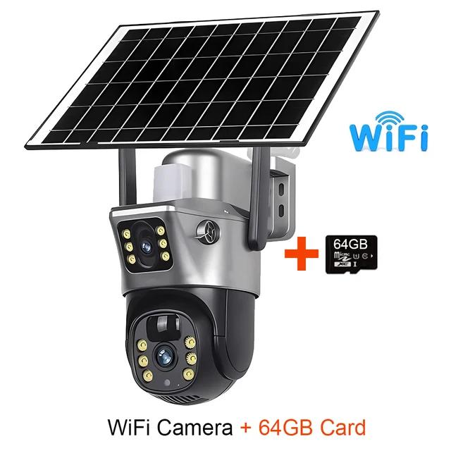 4K 8MP Wifi Solar Camera Lens Dual Screen CCTV  Night Vision V380 Surveillance Wifi Camera On Solar Battery Outdoor Video Cameras