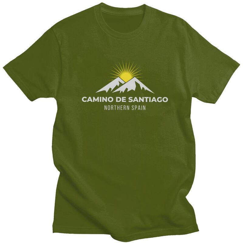 Мужская футболка на заказ «Buen Camino De Santiago» 100% хлопок, футболка для отдыха, с коротким рукавом, приталенная одежда, подарок