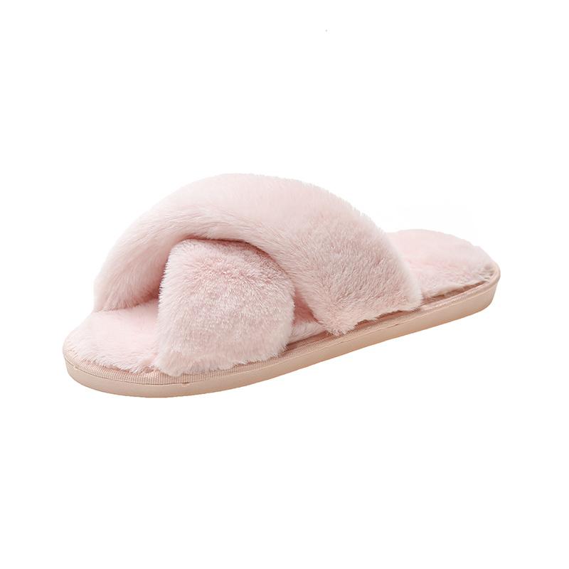 2025 New Fashion Fur Slippers Women Indoor Light Warm Plush Home Slippers Woman Faux Fur Flat Heel Couple Slides Plus Size