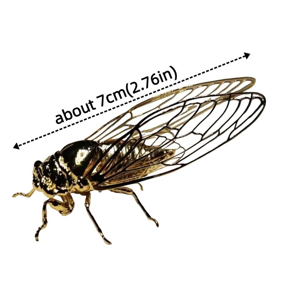 Exquisite Zinc Zinc Alloy Animal Statue Mini Vintage Insect Sculpture Creative Cicada Figurine Tea Ceremony