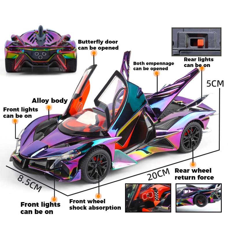 1:24 Apollo Project EVO Electroplate Supercar Diecat Model Car Alloy Miniauto Mini GT Classic Love Valentine's Day Gift For Boy