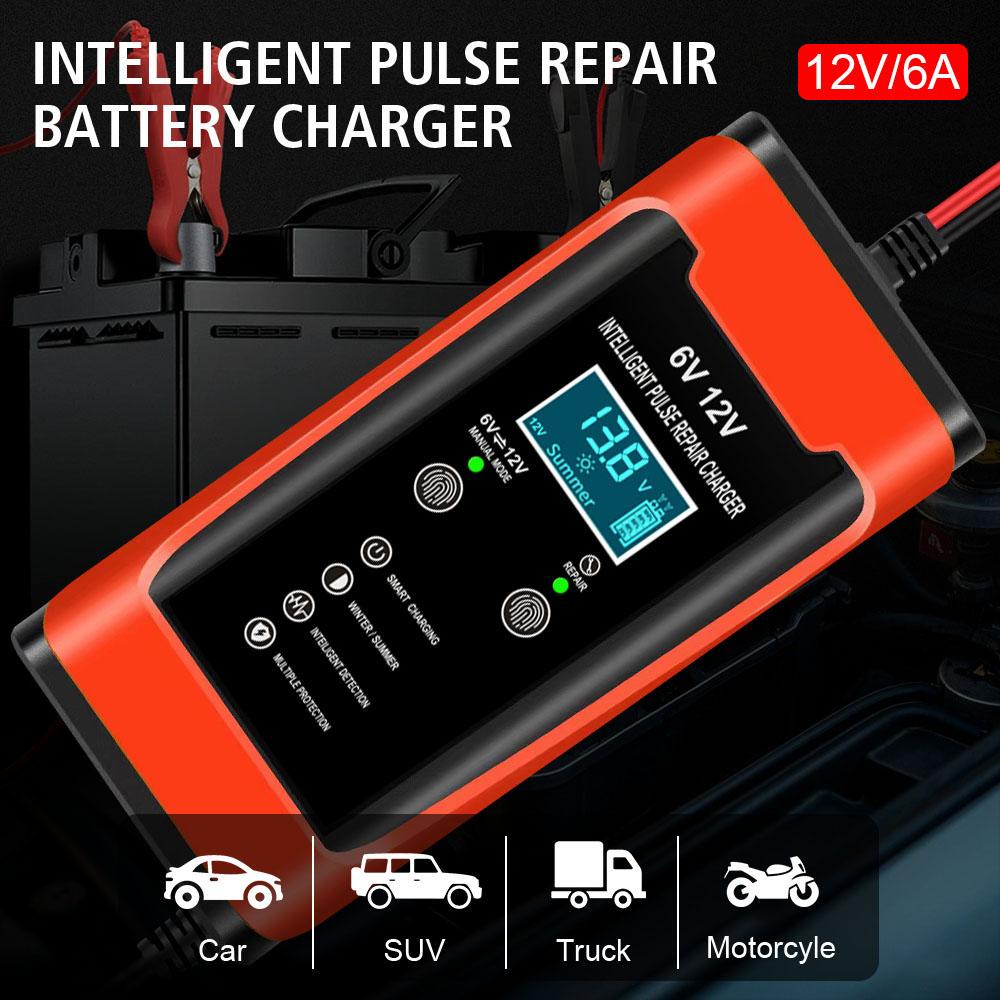 6A 12V Судовые принадлежности Аккумуляторы Зарядные устройства Интеллектуальное импульсное восстановление Хранение Обслуживание аккумуляторов Цифровое зарядное устройство для аккумуляторов грузовиков и автомобилей 90 Вт