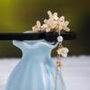 Flower Tassel Pearl Wooden Hairpin Chinese Style Headwear Hanfu Hair Sticks Ancient Style Hairpin