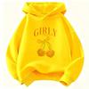 Children's Round Neck Hooded Sweatshirt Loose Comfortable Casual Stylish Outdoor Sports Cherry Print Long Sleeved