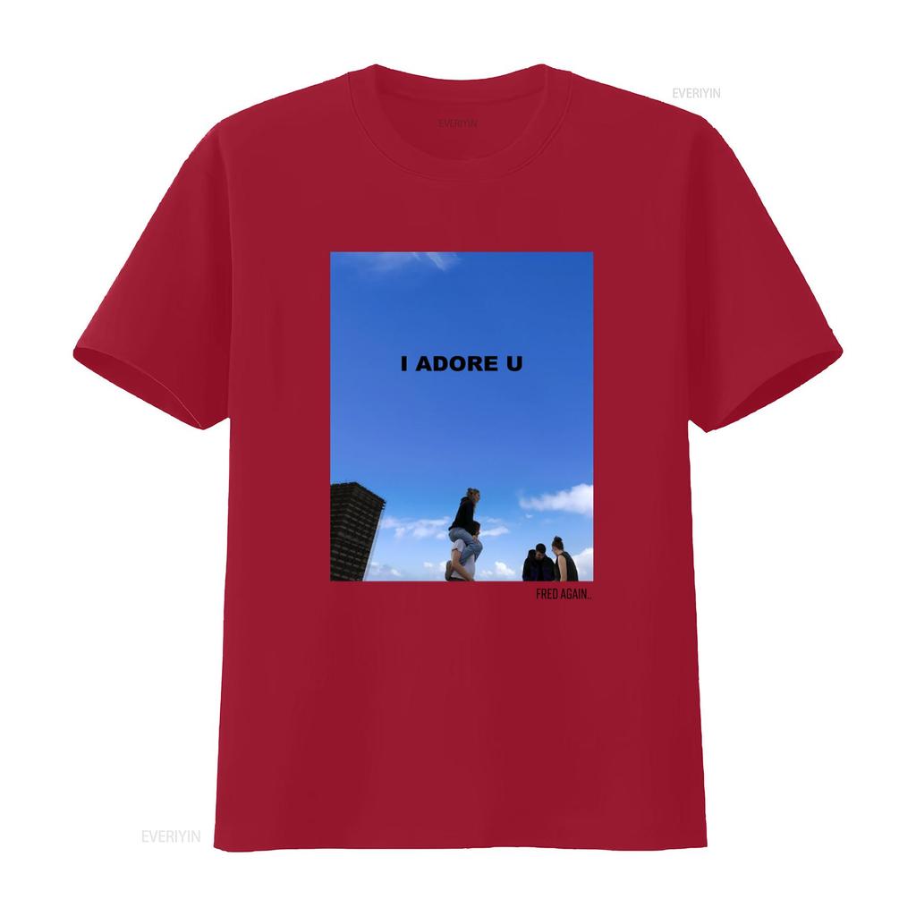 Fred Again T Shirt Merch I Adore U Streetwear vintage Washed Unisex Slightly Stylish streetwear designer clothes Breathable