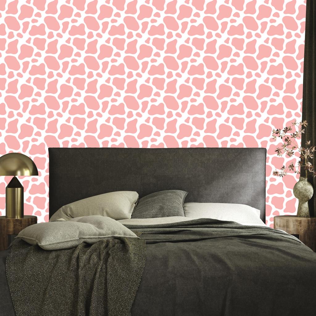 Wallpaper Cow Patches Coral, Fine Detail for Living Room and Bedroom 50x1000