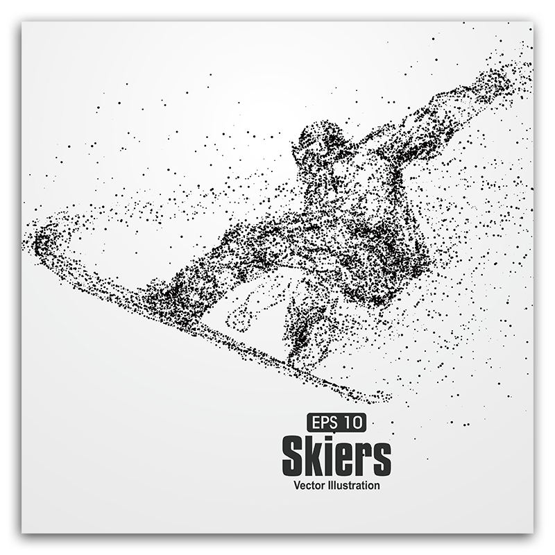 Креативная абстрактная частица, спортивные лыжи, бадминтон, езда, стрельба, холст, художественная живопись, постер, изображение на стену, спортзал, домашний декор