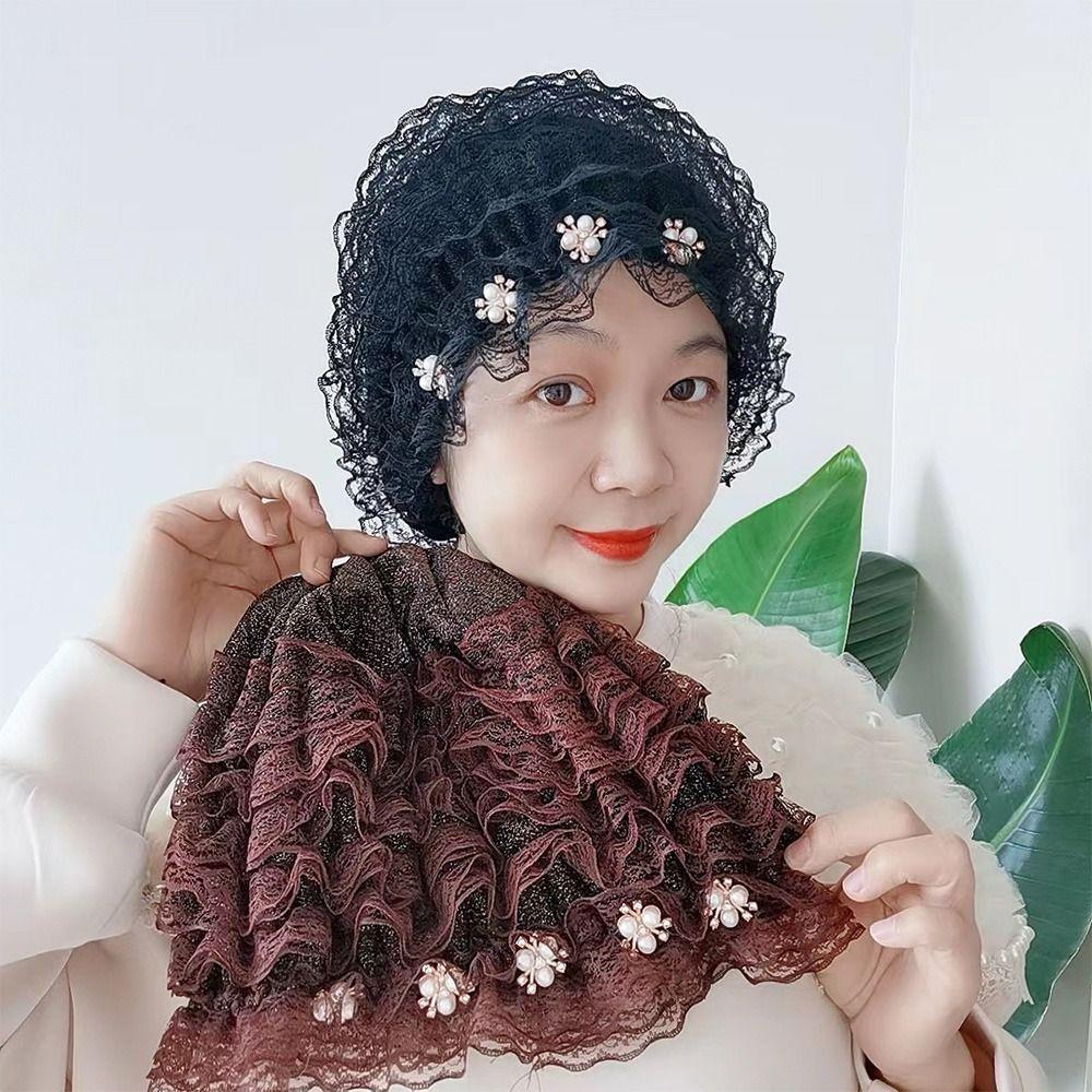 Кружевная шапочка баотоу с цветами, молитвенная шапочка, модный тюрбан для женщин