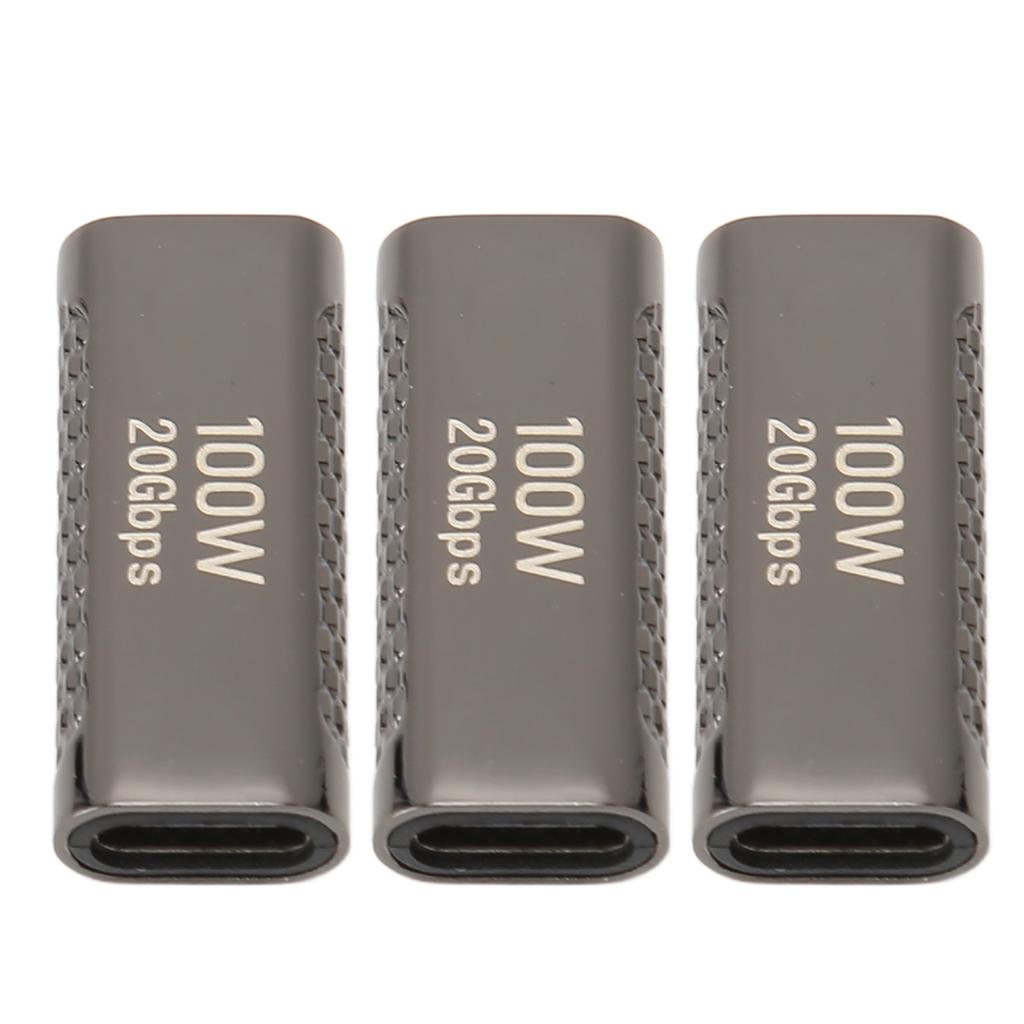 3 шт. USB C Female to Female адаптер с поддержкой передачи данных до 20 Гбит/с, подача питания 100 Вт, 8K 60 Гц