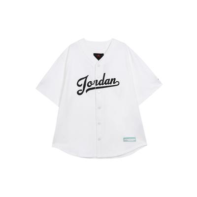 MVP Letter Print Outdoor Casual Sports Short Sleeve Baseball Jersey Men Jersey White FN4664100