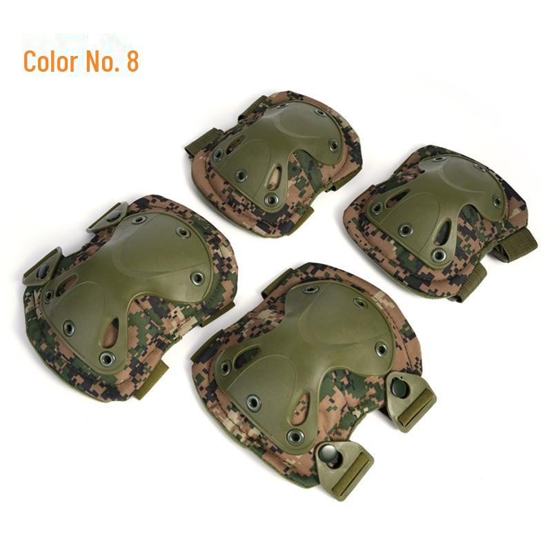 Комплект тактических наколенников и налокотников - 4 шт. для тренировок, боя, езды на велосипеде, спорта и защиты запястья