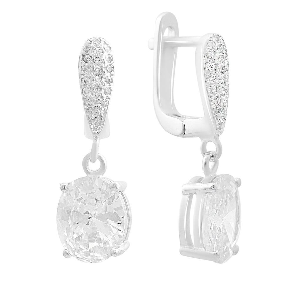Серебряные серьги с фианитами (2207702)