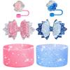 3Pcs Cup Accessories for Stanley Tumbler with Handle Rose Blossom Straw Cover Cap Straw Toppers Silicone Boot Letter Charms