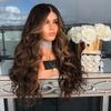 Women Ladies Wave Curly Hair Wig Hairpiece Net Party Brown Rose Banquet Headgear