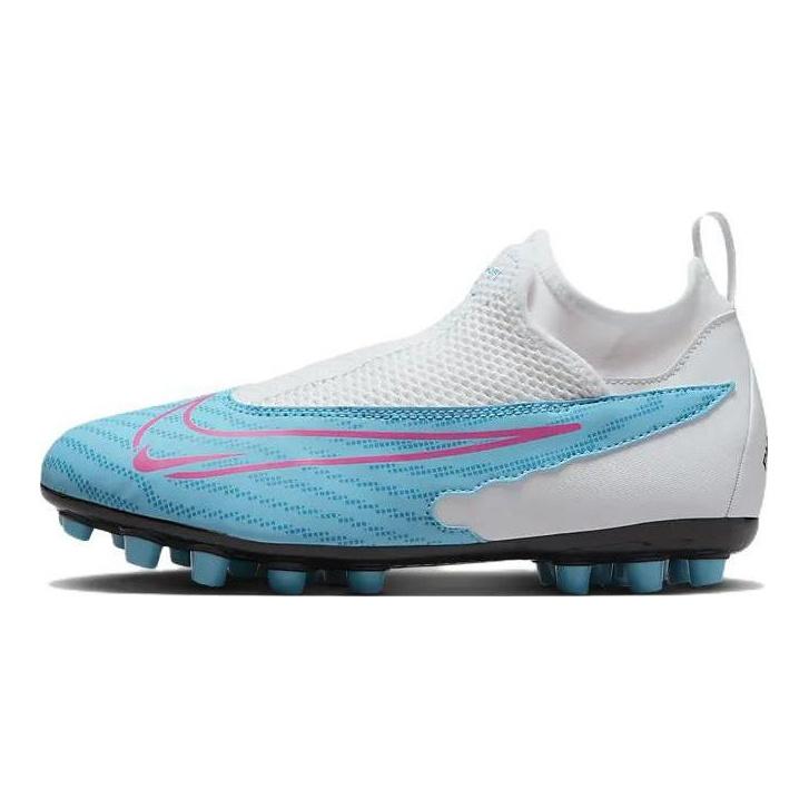 Nike Футбольные бутсы Phantom GX Academy DF AG для искусственной травы, детские кроссовки, белые, синие, DV3069-446