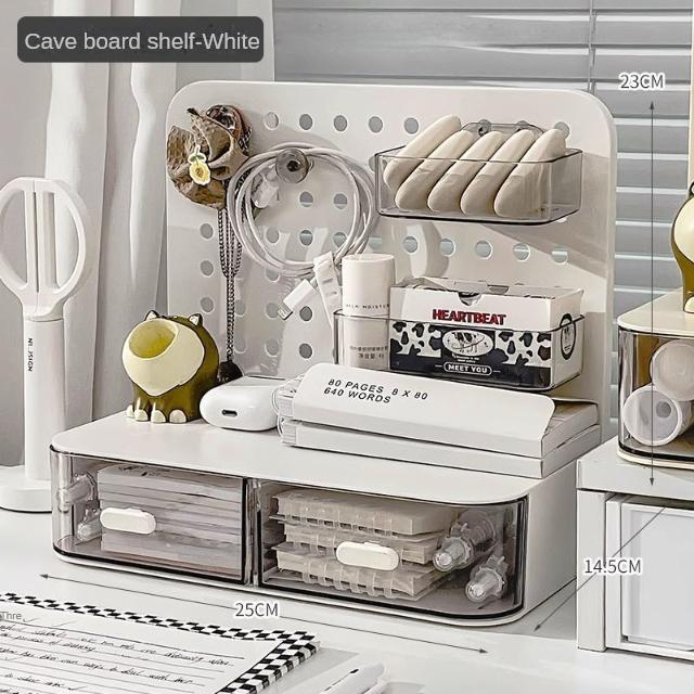 Desktop Perforated Board Storage Box Stationery Sorting Rack Desk Office Cosmetics Storage Rack Pen Holder