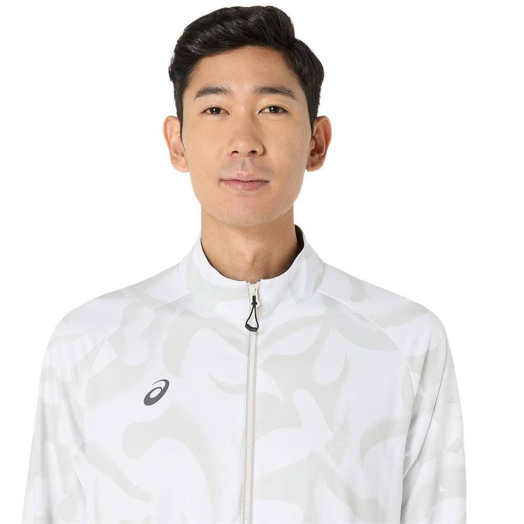 Training Wear Dry Graphic Stretch Knit Jacket 2031E985 Unisex Adult 100 XS [ASICS] (Brilliant White)