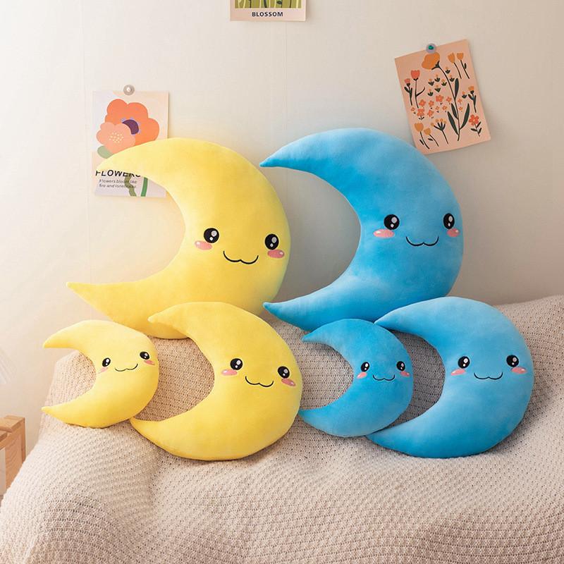 Whimsical Moon Pillow For Kids Premium Plush Stuffed Cushion With Soft Pp Cotton Filling For Cozy Snuggles