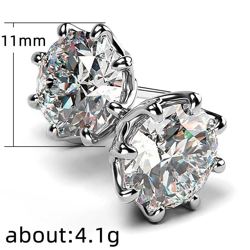 Роскошные женские серьги-гвоздики серебряного цвета с круглым ореолом блестящей огранки из белого камня, серьги-гвоздики с блестящим камнем, серьги-гвоздики для невесты, свадьбы, помолвки, ювелирные изделия, подарки