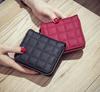 Женские короткие кошельки из искусственной кожи, женский кошелек, клетчатый держатель для карт, небольшой кошелек на молнии