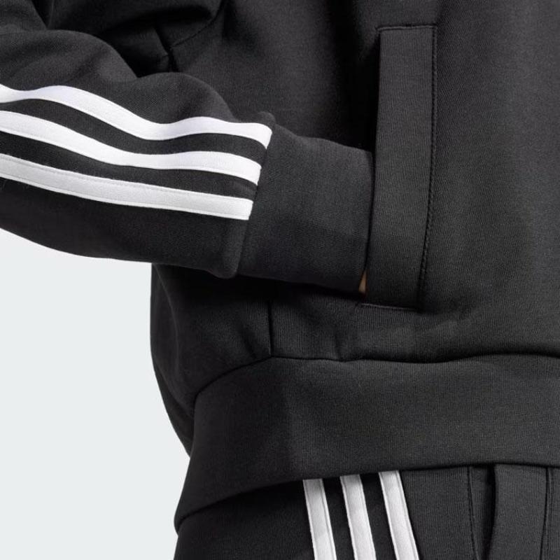 adidas Толстовка с тремя полосками Future Icons на молнии, женская верхняя одежда, черная IN9475