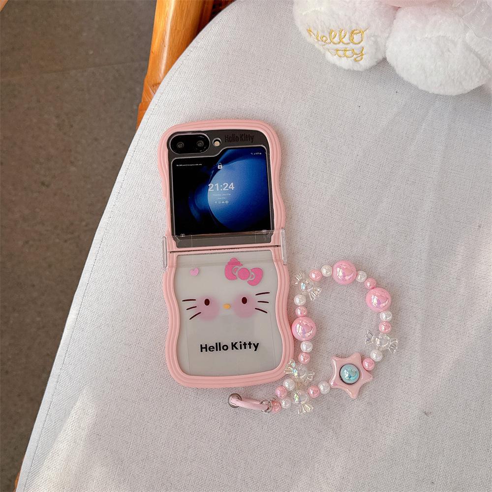Мягкий складной чехол Hello Kitty с ремешком для Galaxy Z Flip 7-3