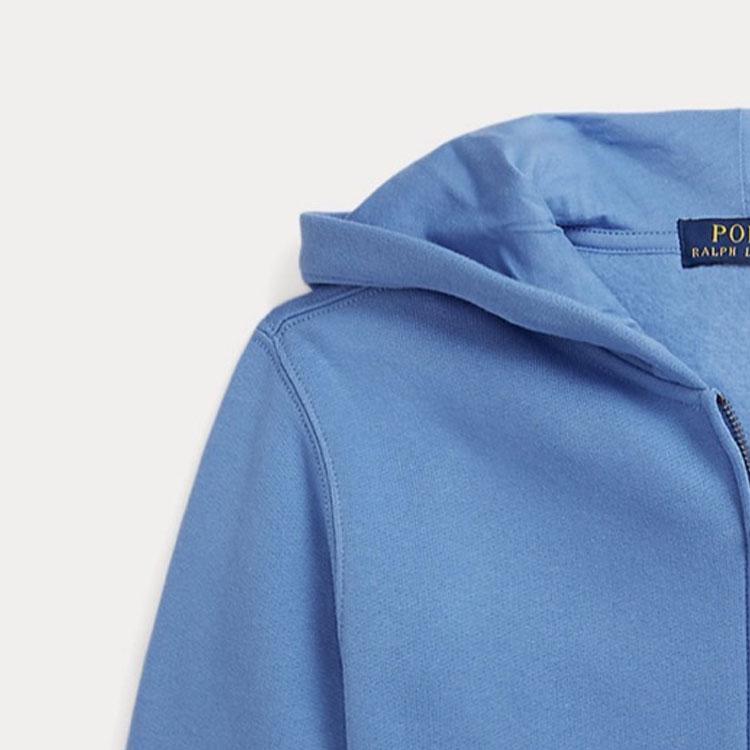 Polo Ralph Lauren Solid Color Zip-Up Hoodie Long Sleeve Kids Hoodies Blue 323799360-040