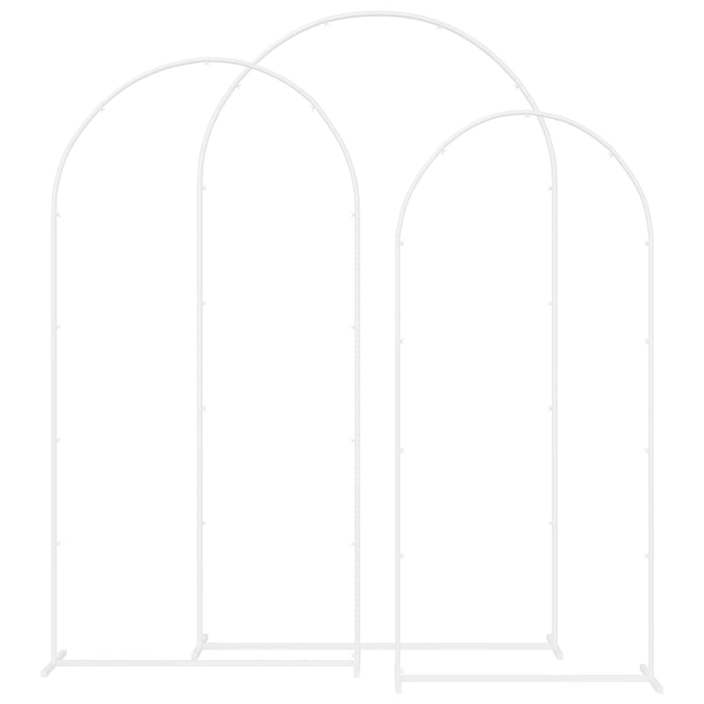 Wedding Arch Set 3 pcs White Steel