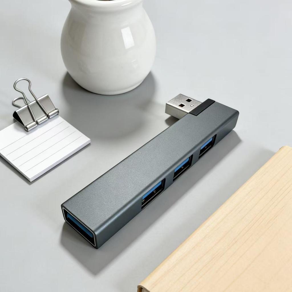 Алюминиевый угловой 4-портовый USB 3.0 хаб для ноутбука