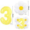 5pcs Set Daisy Foil Balloons Bouquet Yellow Number Balloon 0-9 Boho Girls Birthday Party Decorations Summer Sunshine Baby Shower